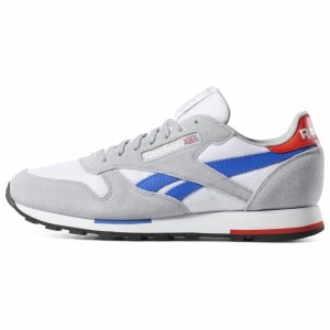 Reebok Classic Leather Turnschuhe Herren - Weiß/Grau/Orange - DE 241-BHJ